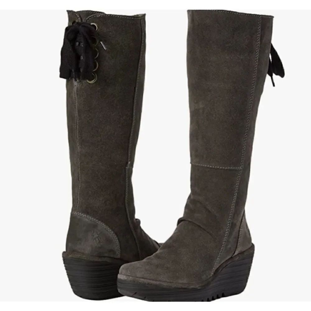 Fly London Yust Grey Suede Boot